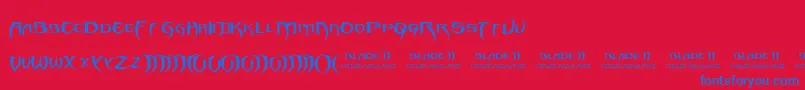 Blade 2 Font – Blue Fonts on Red Background