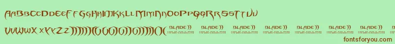 Blade 2-Schriftart – Braune Schriften auf grünem Hintergrund