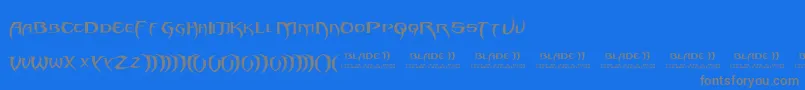 Blade 2-Schriftart – Graue Schriften auf blauem Hintergrund