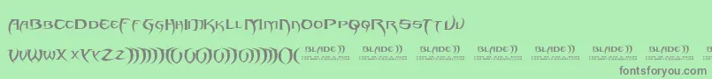 フォントBlade 2 – 緑の背景に灰色の文字