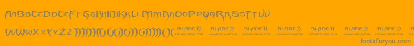 Blade 2-Schriftart – Graue Schriften auf orangefarbenem Hintergrund