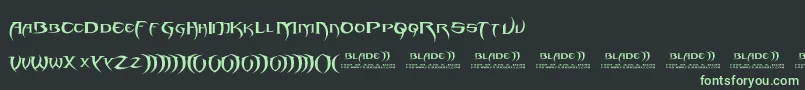 Blade 2 Font – Green Fonts on Black Background