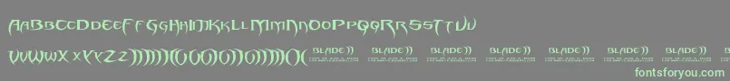 フォントBlade 2 – 灰色の背景に緑のフォント