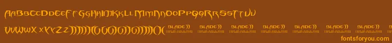 Blade 2 Font – Orange Fonts on Brown Background