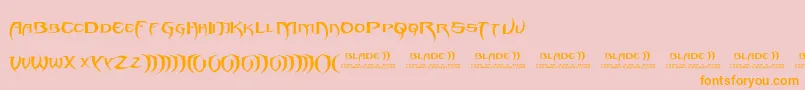 Blade 2 Font – Orange Fonts on Pink Background