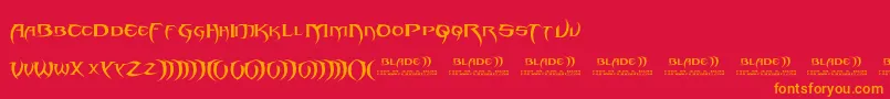 Blade 2 Font – Orange Fonts on Red Background