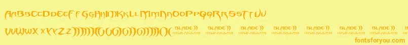 Blade 2 Font – Orange Fonts on Yellow Background