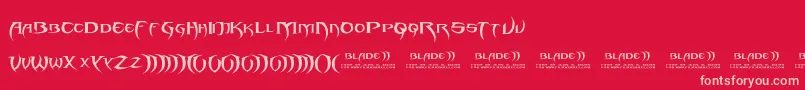 Blade 2-Schriftart – Rosa Schriften auf rotem Hintergrund