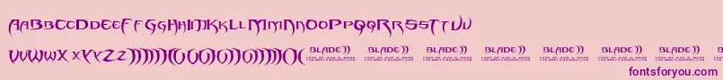 Blade 2-Schriftart – Violette Schriften auf rosa Hintergrund