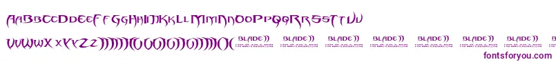 Blade 2-Schriftart – Violette Schriften auf weißem Hintergrund