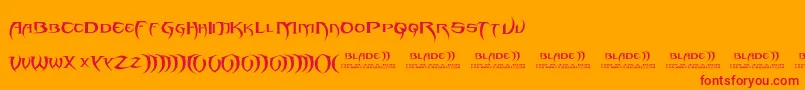 Blade 2-Schriftart – Rote Schriften auf orangefarbenem Hintergrund