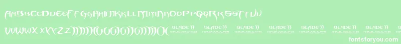 Blade 2-Schriftart – Weiße Schriften auf grünem Hintergrund