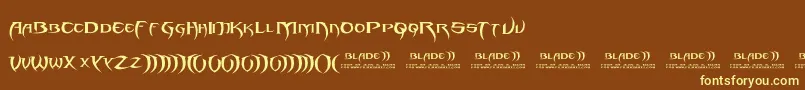 Blade 2 Font – Yellow Fonts on Brown Background