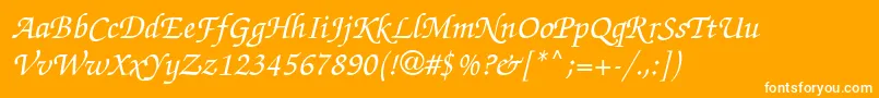 ChanceryScriptMediumSsiMediumItalic Font – White Fonts on Orange Background