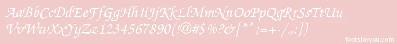 ChanceryScriptMediumSsiMediumItalic Font – White Fonts on Pink Background