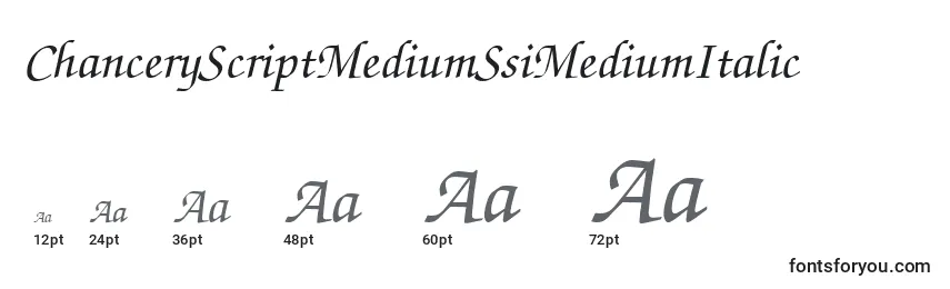 Größen der Schriftart ChanceryScriptMediumSsiMediumItalic
