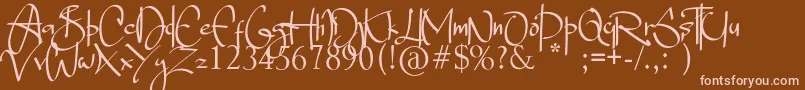 Blade Alexander Font – Pink Fonts on Brown Background