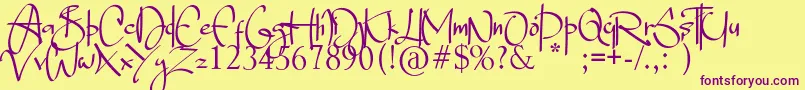 Blade Alexander Font – Purple Fonts on Yellow Background