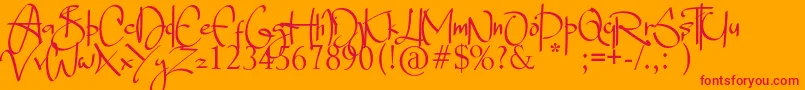 Blade Alexander Font – Red Fonts on Orange Background