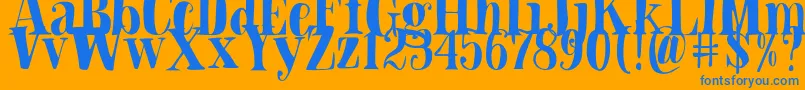 Blade Hallowen Font-Schriftart – Blaue Schriften auf orangefarbenem Hintergrund