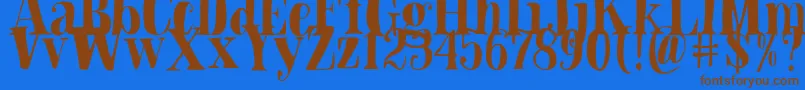 Blade Hallowen Font Font – Brown Fonts on Blue Background