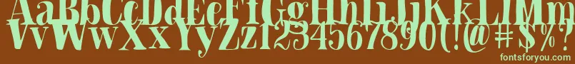 Blade Hallowen Font-Schriftart – Grüne Schriften auf braunem Hintergrund