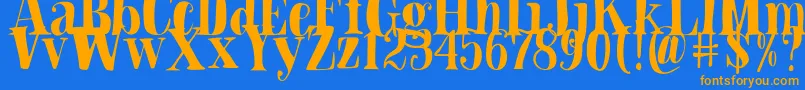 Blade Hallowen Font Font – Orange Fonts on Blue Background