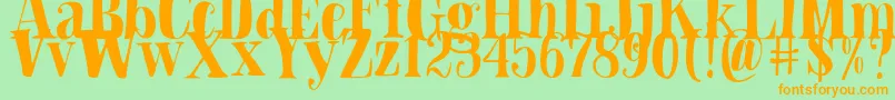 Blade Hallowen Font Font – Orange Fonts on Green Background