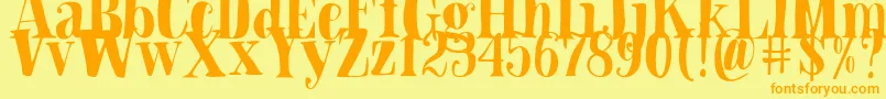 Fonte Blade Hallowen Font – fontes laranjas em um fundo amarelo