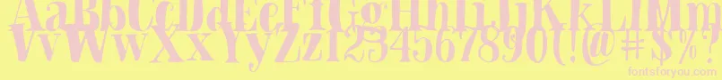 Blade Hallowen Font Font – Pink Fonts on Yellow Background