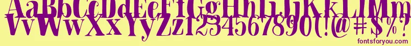 Blade Hallowen Font Font – Purple Fonts on Yellow Background