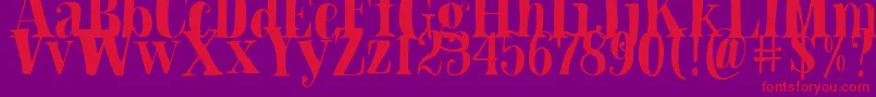 Fonte Blade Hallowen Font – fontes vermelhas em um fundo violeta