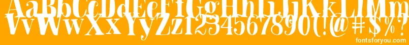 Blade Hallowen Font-Schriftart – Weiße Schriften auf orangefarbenem Hintergrund