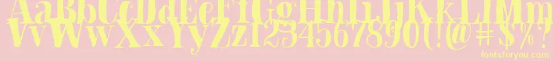 Blade Hallowen Font Font – Yellow Fonts on Pink Background