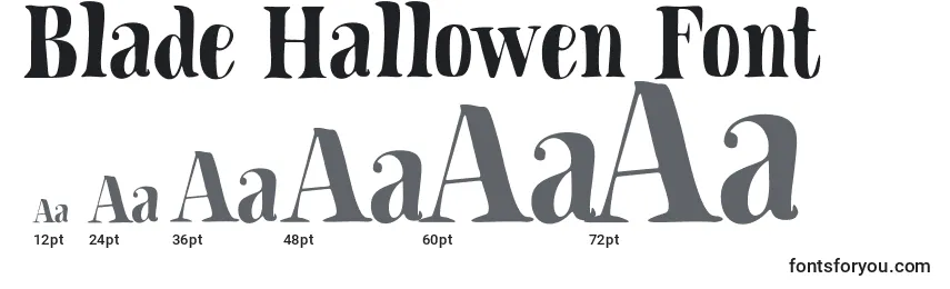 Rozmiary czcionki Blade Hallowen Font