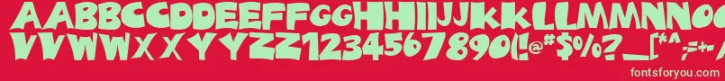 BLADES Font – Green Fonts on Red Background