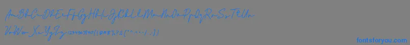 Bladog Personal Use-Schriftart – Blaue Schriften auf grauem Hintergrund