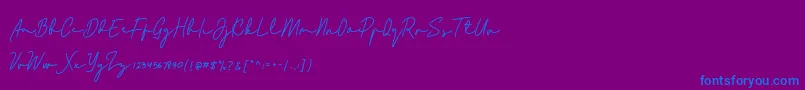 Bladog Personal Use-Schriftart – Blaue Schriften auf violettem Hintergrund