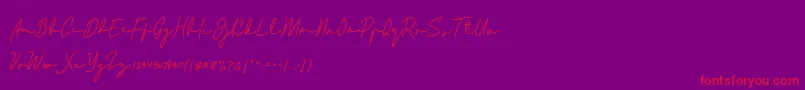 Bladog Personal Use-Schriftart – Rote Schriften auf violettem Hintergrund