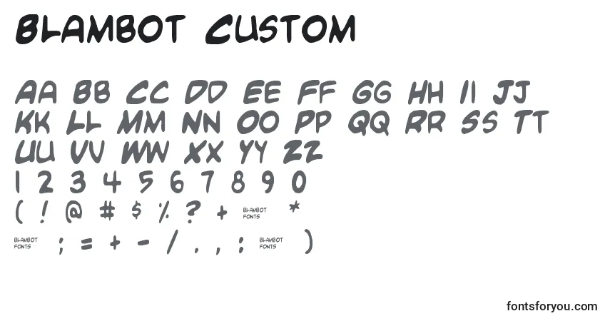 Blambot Custom-fontti – aakkoset, numerot, erikoismerkit