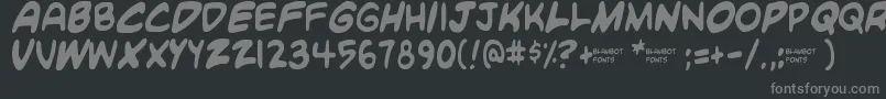Czcionka Blambot Custom – szare czcionki na czarnym tle