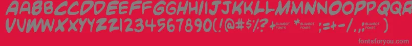 Blambot Custom Font – Gray Fonts on Red Background