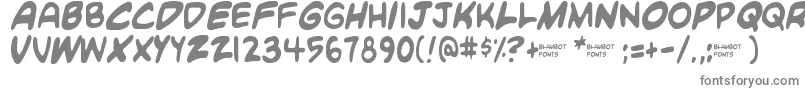 Blambot Custom-Schriftart – Graue Schriften auf weißem Hintergrund
