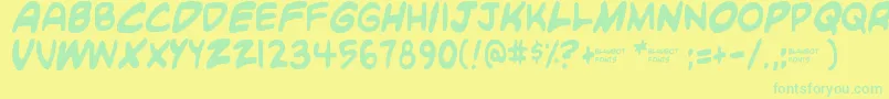 More about Blambot Custom Font Blambot Custom Font – Green Fonts on Yellow Background