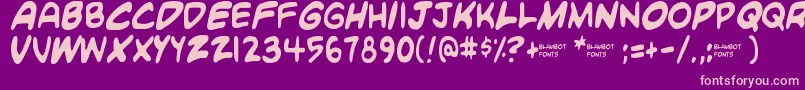 Weitere Informationen zur Blambot Custom-Schriftart Blambot Custom-Schriftart – Rosa Schriften auf violettem Hintergrund