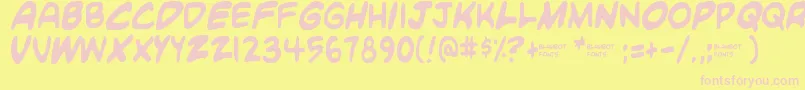 Blambot Custom Font – Pink Fonts on Yellow Background