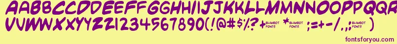 More about Blambot Custom Font Blambot Custom Font – Purple Fonts on Yellow Background