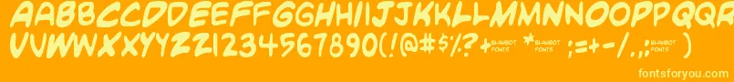 fuente Blambot Custom – Fuentes Amarillas Sobre Fondo Naranja
