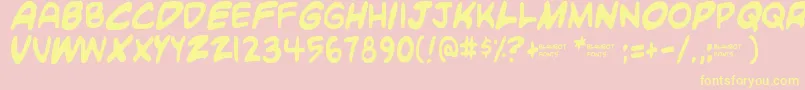 Saiba mais sobre a fonte Blambot Custom Fonte Blambot Custom – fontes amarelas em um fundo rosa