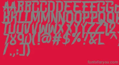 BLAME font – Gray Fonts On Red Background